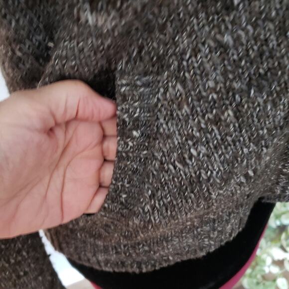 Gap Asymmetric Zipper Long Sleeve Wool Alpaca Brown Knit Cardigan Sweater Edgy S - Picture 3 of 13